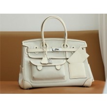 hermes birkin 35 cargo swift leather/canvas nata (full handmade)