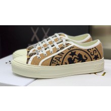 Dior Walk'n'Dior Low-Top Sneakers in Beige Jute Canvas Embroidered with Dior Union Motif 2022