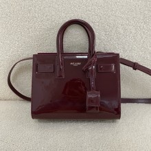 saint laurent nano sac de jour in patent leather burgundy(original quality)