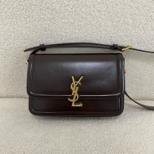 Saint Laurent SOLFERINO medium SATCHEL IN BOX CALFSKIN burgundy 2024(ORIGINAL QUALITY)