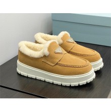 Prada Suede loafer booties 1D245N ecru 2023