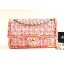 chanel pink tweed medium flap bag 2019