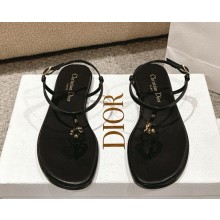 Dioriviera C'est Dior Thong Sandal black Calfskin 1111-2024
