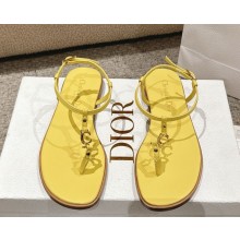 Dioriviera C'est Dior Thong Sandal Lemon Yellow Calfskin 1111-2024