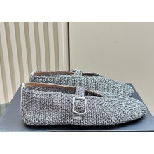 Alaia Woven Ballet Flats grey 1113-2024
