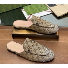 Gucci Women's Princetown slipper Beige and dark brown GG canvas 812307 1111-2024