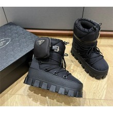 Prada Nylon gabardine après-ski boots with pouch black 1U005N 2023