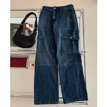 CHANEL BLUE JEANS WITH POCKET 2024