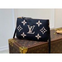Louis Vuitton Monogram Empreinte Leather Double Zip Pochette Bag M69203 black 2021