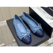 Chanel BLACK/BLUE LAMBSKIN Ballerinas G02819 2023 
