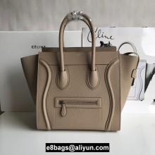Celine Mini Luggage Bag in Original Drummed Calfskin apricot