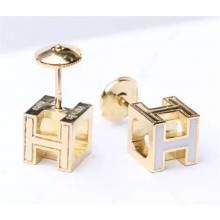 Hermès Cage D'H Earrings WHITE 