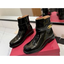 Valentino vlogo signature patent leather ankle boots black 2024