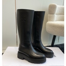 CELINE BULKY ZIPPED BOOT in Calfskin black  2024