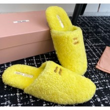 Miu Miu shearling slippers FLUORESCENT GREEN 1122-2024