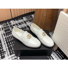 Chanel Calfskin Women's Loafers White For Women 2024