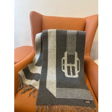 HERMES Casaque Clefs de H muffler flanelle / ivoire 2024