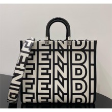 Fendi Sunshine Medium Two-tone printed leather Fendi Roma Capsule shopper 2022