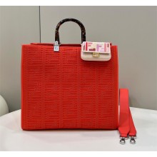 Fendi Sunshine Medium Red FF fabric shopper 2022