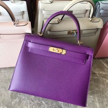 Hermes Kelly 28cm/32cm Bag In Original Epsom Leather With Gold/Sliver Hardware anemone
