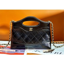 CHANEL BLACK MINI 31 BAG IN WAX CALFSKIN 2024