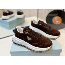 Prada PRAX 01 suede sneakers 1E621N chocolate 2024