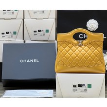 Chanel 31 Mini Shopping Bag in Calfskin AS4133 yellow 2023(ORIGINAL QUALITY)