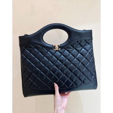 Chanel 31 Large Shopping Bag in Shiny Crumpled Calfskin black AS1010 2023(original quality)