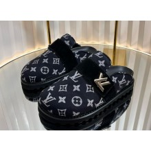 Louis Vuitton women/men Flat mules Monogram black 2024