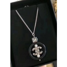 Chanel Necklace with CC Resin Loop Black 2018