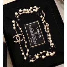 Chanel Weave Pearls Necklace White 2018