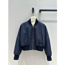 LOEWE Bomber jacket in cotton and silk BLUE 2024
