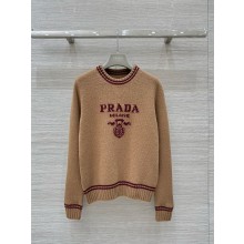 Prada logo wool and cashmere sweater caramel 2024 