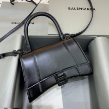 balenciaga hourglass small handbag with rhinestones black