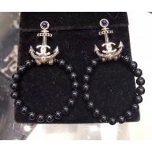 Chanel Earrings  A58087 Ruthenium/Blue/Black 2018