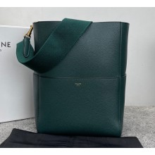 Celine Sangle Bucket bag in soft grained calfskin Dark Green