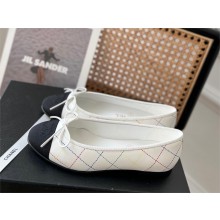 Chanel quilting leather& Grosgrain Ballerinas white 2023 