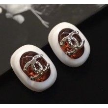 Chanel Earrings A58360 Gold/White/Red 2018