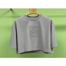 LOEWE blue Cropped cotton jersey T-shirt 2025
