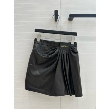 LOEWE black Draped leather miniskirt 2025