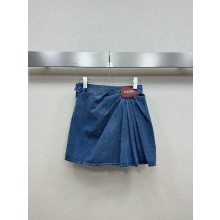 LOEWE BLUE Draped denim SKIRT 2025