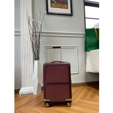 Goyard Carry-on Trolley Travel Luggage Bag 20 inch burgundy/Silver