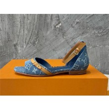 Louis Vuitton blue denim Helios Flat Sandal 1ACMOX 2024
