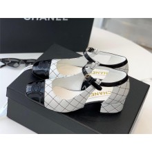 Chanel Mary Janes Suede Kidskin And Patent Calfskin Shoes white 2022