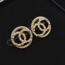 Chanel CC Logo Stud Earrings Gold 2018