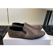 The Row women's ballet flat suede leather grey 1030 2024