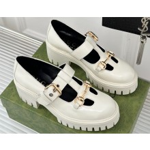 Gucci loafer with Horsebit 758285 Leather White 2023