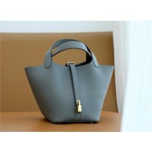 Hermes Picotin Lock Bag in original togo leather gris meyer(handmade)