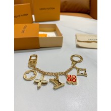 louis vuitton Fleur de Monogram Bag Charm Chain m65111 red