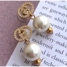 Gucci Interlocking G Earrings With Pearl 582822